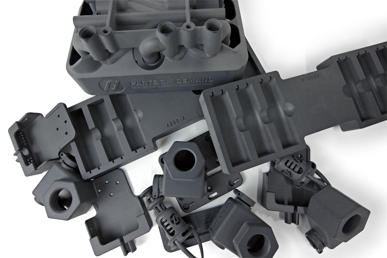 Diverse 950HD onderdelen, SLS 3D-geprint in antraciet